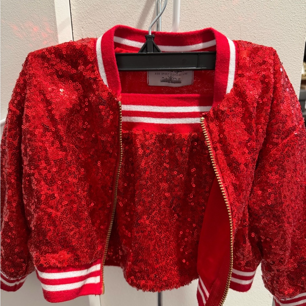 Squin Red jacket and skirt